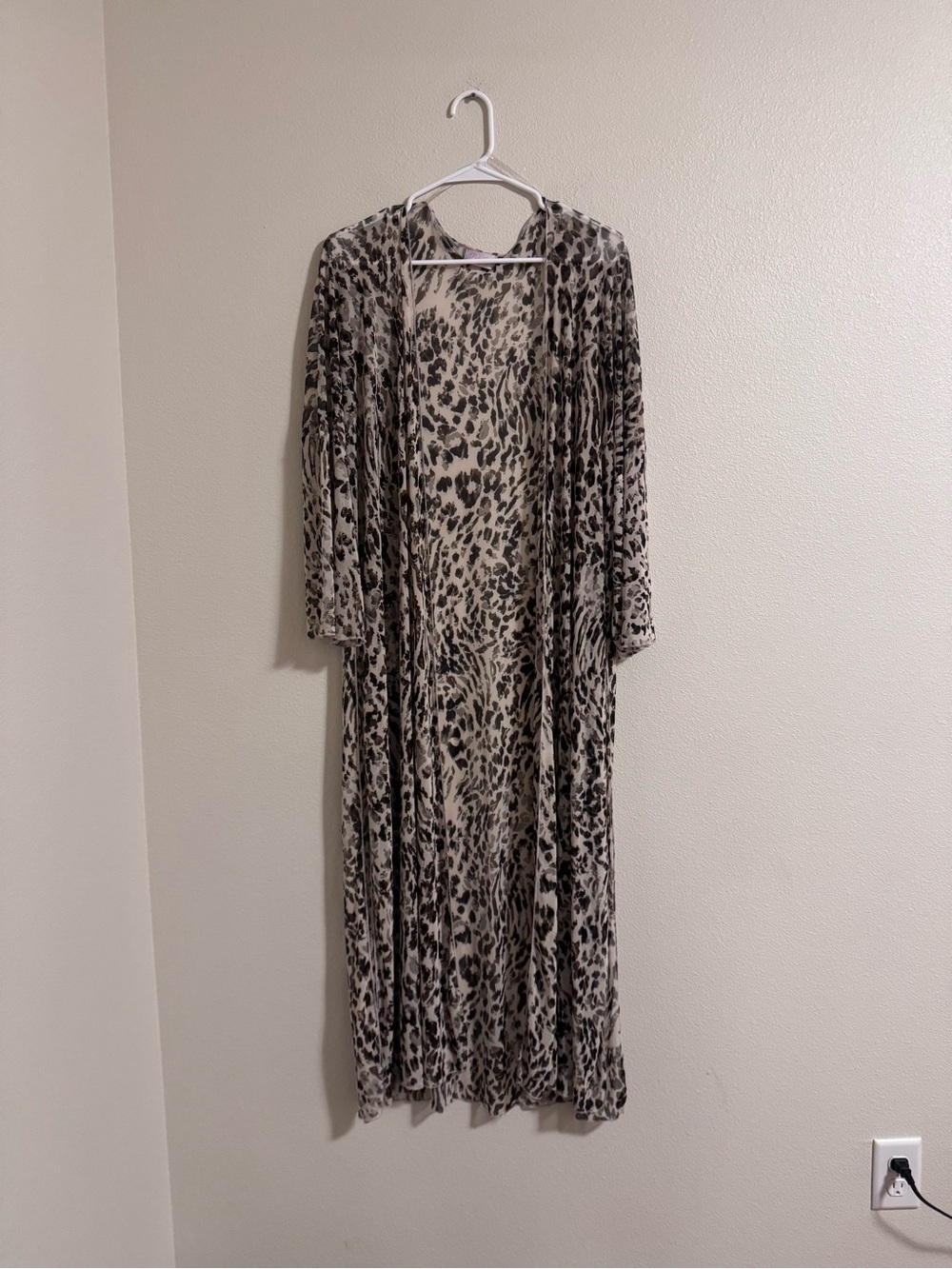 Pink Lily Beige and Black Leopard Print Cardigan